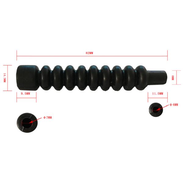 Black Cable End Fittings Rubber Bellow Rubber Dust Boots Customized Size