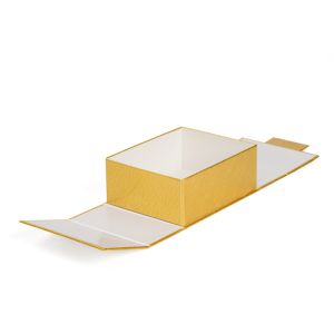 Gold Magnetic Closure Gift Box , Rectangle Flip Top Gift Boxes With Magnetic