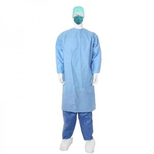 China Waterproof antistatic Disposable Surgical Coat 18-60gsm Disposable Ot Gown on sale
