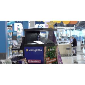 Full HD Resolution Hologram Pyramid Display Unit In Exhibition Hall