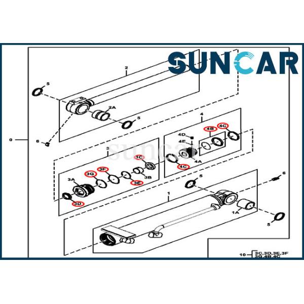 Quality Blade Angle Hydraulic Cylinder 4614062 Oil Seal Kit Fits For 60D 60G John Deere Machinery Sealing wholesale