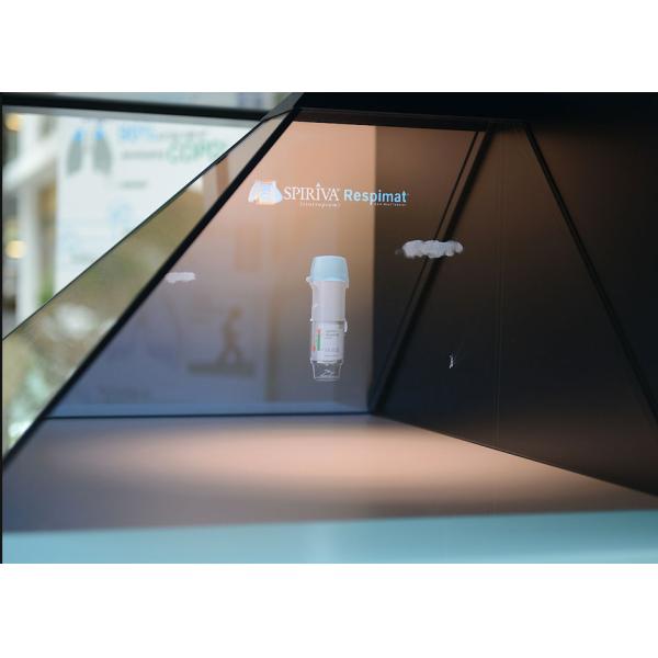 270° Full HD 3D Hologram Pyramid Display Showcase Holo Box Holographic Advertising