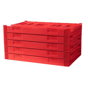 Fresh Vegetable Turnover Basket Folding Plastic Container with Collapsible Mesh