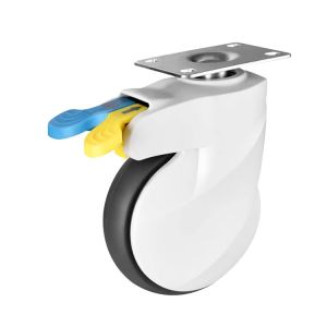 Cheap 3&quot; 154LBS Soft TPR Plate Type Swivel Medical Casters With Total Brake Hospital Bed Wheels Custom for sale