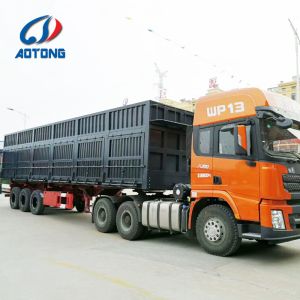 40-80 Tons Load Capacity Steel Van Type Truck Trailers With Dual Line Braking
