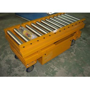 Pallet Roller Conveyor Scissor Lift Tables On Wheels 1100lbs Capacity 40"X20"