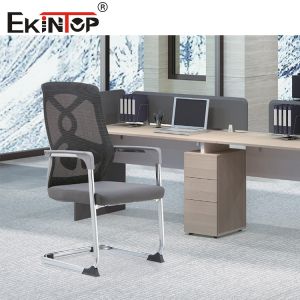 Gray Ergonomic Modern Office Chair With Mesh Backrest And Armrests
