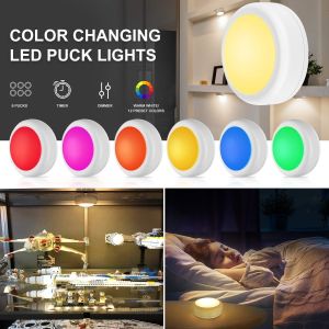 3 Inches Round LED Puck Lights 40 Lumens With Timer No Motion Sensor