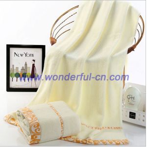 Most absorbent cotton embroidered white bath towels for promotion