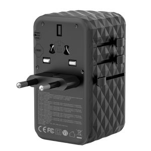 AC100V - 250V Worldwide Power Adapter 120W International USB A USB C Wall