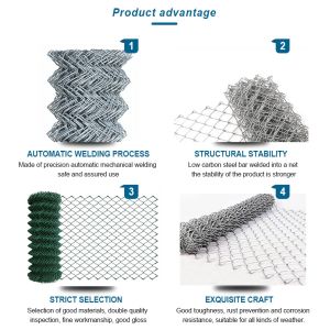 Customizable Galvanized Diamond Wire Netting Chain Link Fence and Customizable