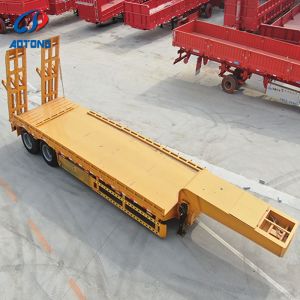 China Versatile 3-4 Axle 60-100-120 Ton Hydraulic Extendable Gooseneck Drop Deck Flat Low Bed Loader Platform Lowboy Semi Trailer on sale