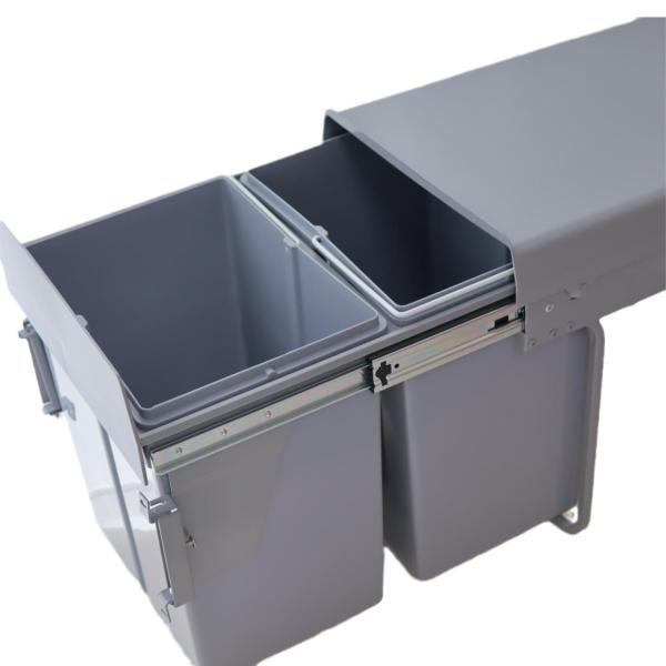 Hidden Built-in Cabinet Trash Can with Door Type Pull Out Household Sink Sorted