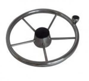 China 5-spoke Destroyer Style Stainless Boat Steering Wheel with Knob & Cap on sale