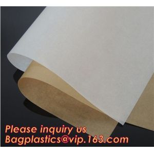 Custom Logo Printed Square Wood Pulp Unbleached Parchment Paper,Silicone coated