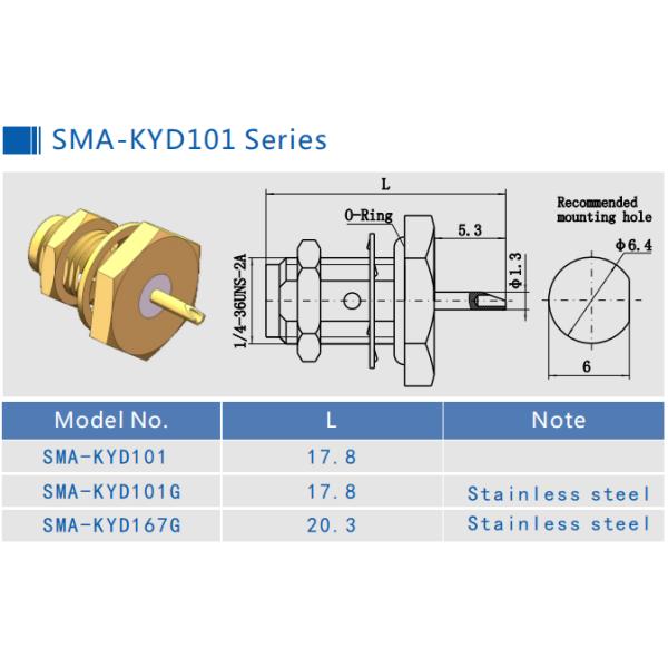 335V 4 Holes Flange Mount SMA RF Connector