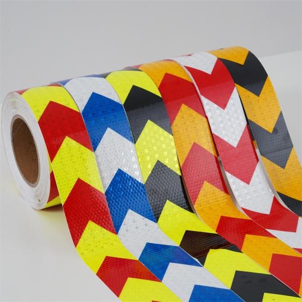PVC Crystal Lattice Reflective Film Dual Color Reflective Warning Tape For Road Safety