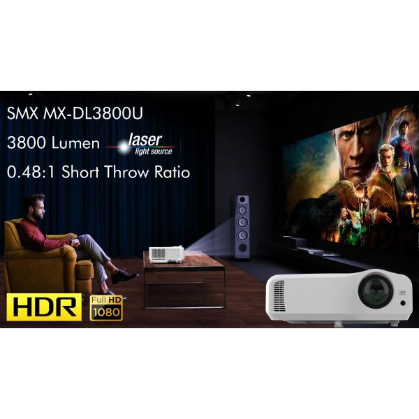 1080P 3800 Lumen DLP Short Throw Laser Projector For Home Cinema