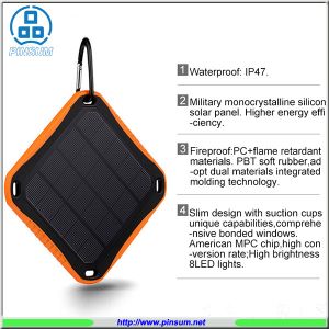 portable solar power bank 5600mah waterproof solar power bank