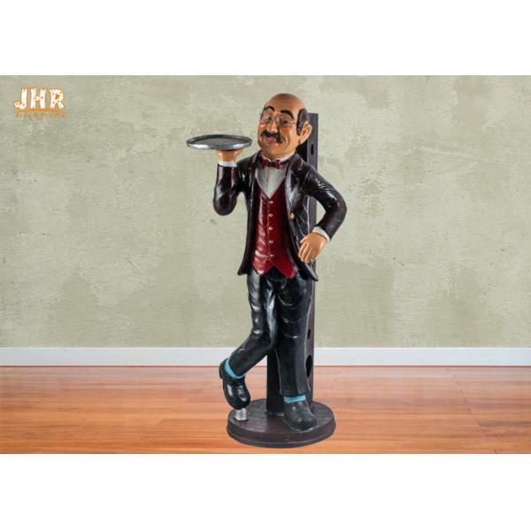 Quality 110cm Height Antique Polyresin Statue Figurine Resin Butler 3 Wine Holder Statues wholesale