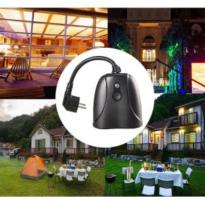 Black WIFI Smart Plug Socket Switch Waterproof IP44 ABS Flame Retarding Polymer