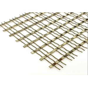 Crimped Woven Decorative Wire Mesh AISI 304 / Brass Mesh Screen 8 X 8mm
