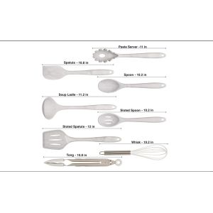 Multipurpose 8 Piece Kitchen Utensil Set , Antiodor Silicone Utensils Kitchen
