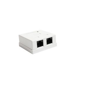 Surface Mount Box Dual Port RJ45 Network Keystone Jack with Ethernet or