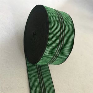 70mm braided elastic stretch webbing color green for sofa back and seat
