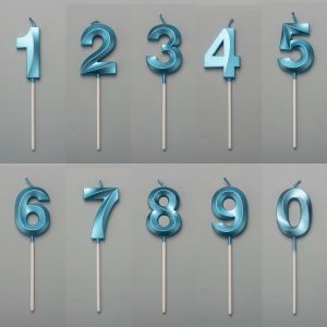 Wholesale Number Candles Gold-Plated 0-9 Wax Cake Candle Mini Cake Shaped