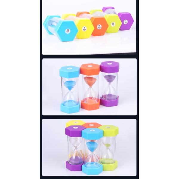 Kids Sand Timer Hourglass Plastic Hexagonal Hourglass Free Sample