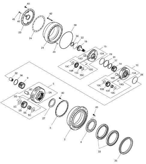 DX300-7 Excavator Travel Gearbox 404-00098C Travel Reduction Gearbox