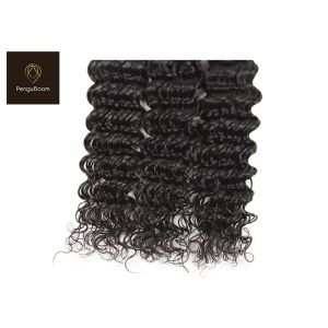 Single Drawn 8a Natural Peruvian Deep Wave Hair Bundles 8inch