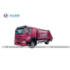 China HW70 PTO Rear Loader Howo Garbage Compactor Truck Right Hand Driving 12m3 12cbm on sale