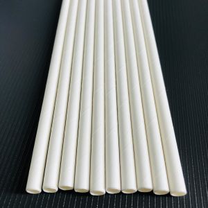 Freezer Safe 5x200mm White Paper Straws For Baby Milk Drinking