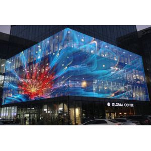 Cheap Gflow 500*500mm P3.9-7.8mm Outdoor Transparent LED Display LED Video Mesh Curtain for sale