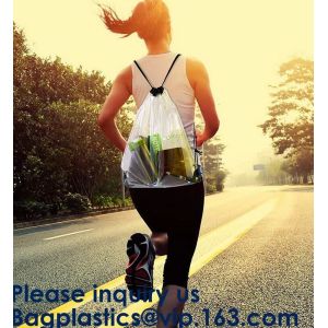 Custom Made PVC Transparent Drawstring Bag For Sports Cloth,Sport Promotional