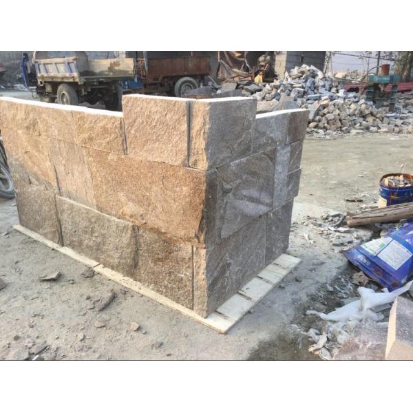 Yellow Granite Retaining Wall Natural Stone Cladding Granite Backsplash Wall
