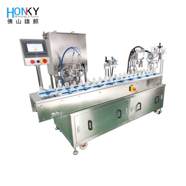 Quality Line Type Automatic Skin Care Cream Bottle Jar Filling And Capping Machine With Servo Capping System For Cream Jar Cosmetic Packing wholesale