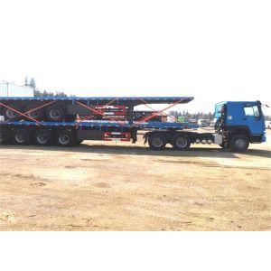 China Shipping 3 Axles 40T 65R22.5 Flatbed Truck Trailer on sale