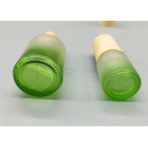 China Empty Small 15ml Cosmetic Glass Bottles Lotion Gradient Perfume With Wooden Cap on sale
