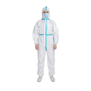 China Personal Disposable Protective Suit SMS Material FDA CE Approval With Glue / Hat on sale