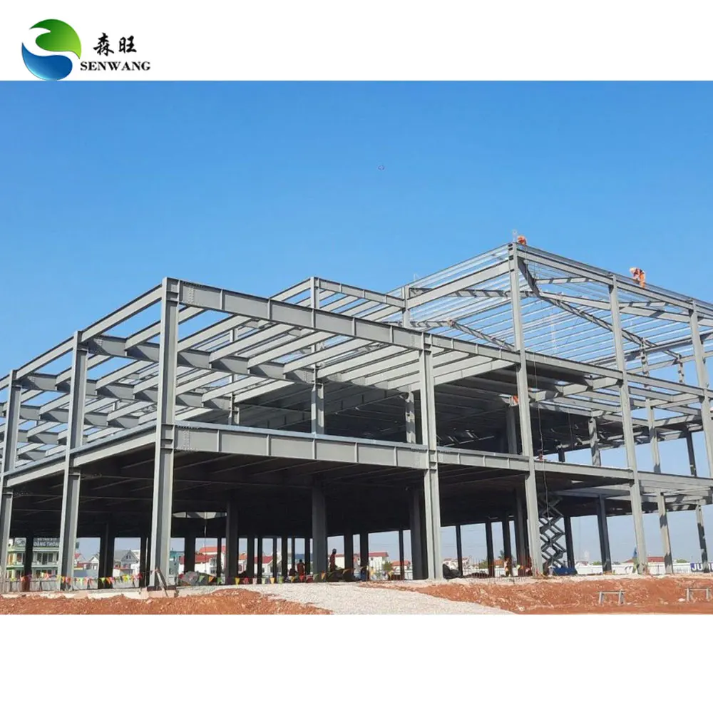 China 1.2m Height Brick Wall Steel Structure Warehouse with Cost Advantage on Maintenance Costs and Bending Welding Processing on sale