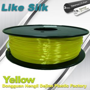 Cheap Yellow Colors 3D Printer Filament Polymer Composite ( Like Silk ) 1.75mm / 3.0mm Filament for sale