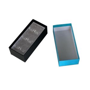 Rectangle Blue French Macaron Paper Gift Box Packaging With Insert Tray