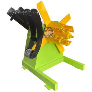 Color Steel Metal Sheet 3 Ton Manual Decoiler With Pressure Arm
