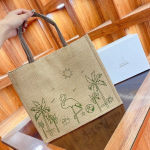New Style Jute Nylon Briefcase Document Bag Letter Cloth Bag Large Capacity