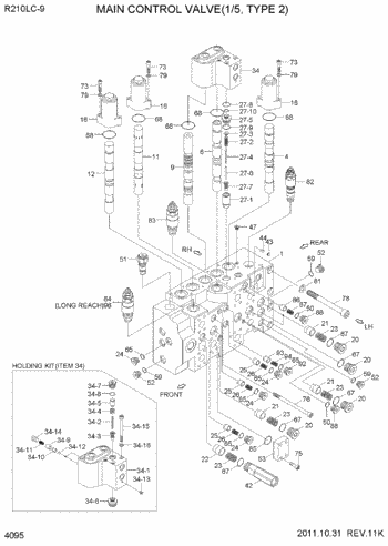 Relief Valve XKBF01292 XKBF01293 For Hyundai R290LC9