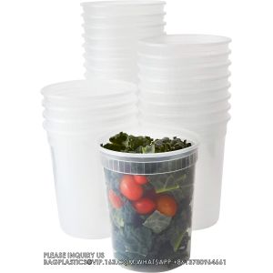 8,16,32oz Plastic Deli Containers With Lids,Freezer Food Storage Containers