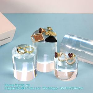 Acrylic Cube Cylinder Round Photo Props, Transparent Solid Acrylic Display
